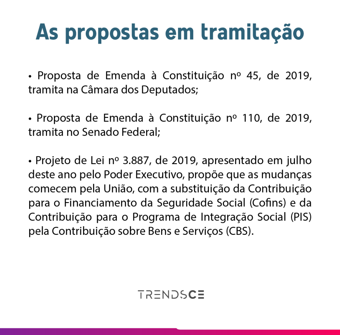 propostas da reforma tributária em tramitação