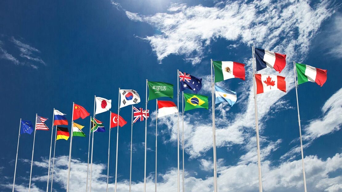 bandeiras dos países membros do g20